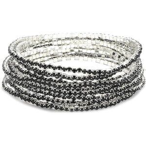 Rhinestone Stretch Bracelet  Multilayer Boho Stackable  Stacking Tennis